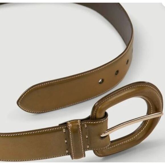 Veronica Beard x Gavazzini NEW Aloe Olive army green leather Belt XXS NWT 180 - Picture 2 of 13